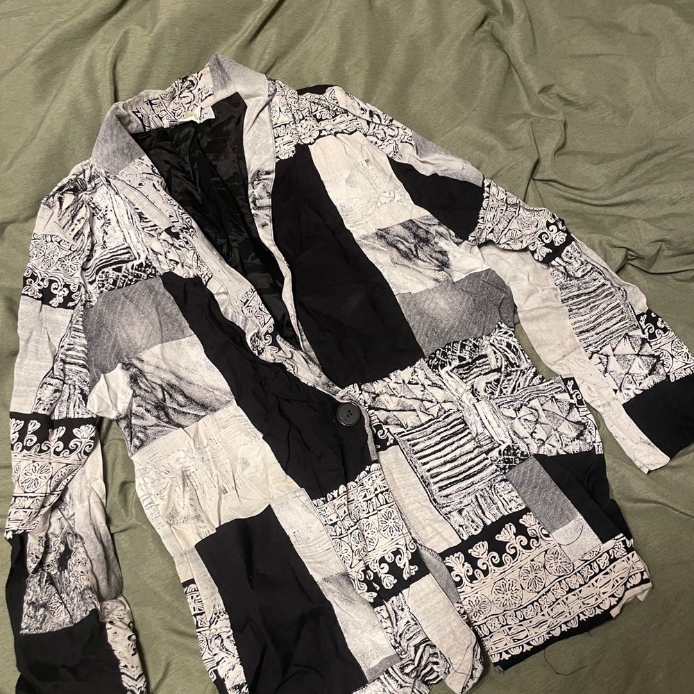 Patchwork Black And White Women's Jacket - image 2